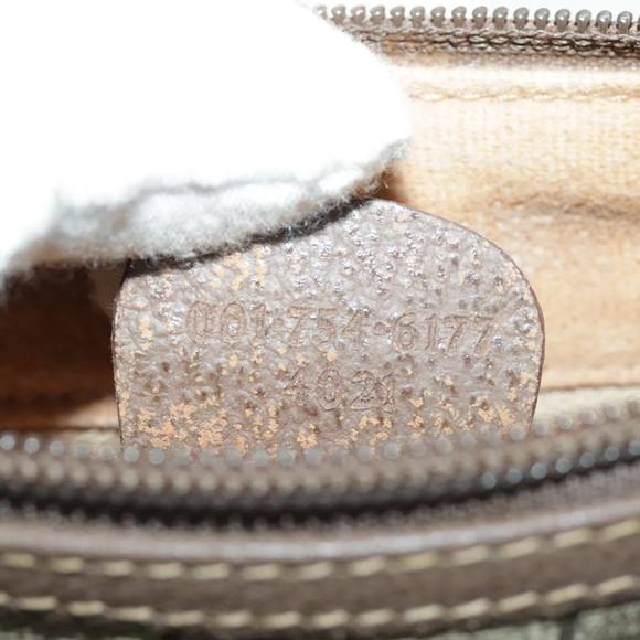 GUCCI GG Canvas Web Sherry Line Shoulder Bag PVC Beige Gold Auth 97156 - Picture 12 of 16